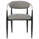 5-Piece Modern Fluted Round Dining Table & Fabric Armchair Set on Clearance