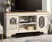Realyn - XL TV Stand w/Fireplace Option - Chipped White