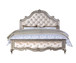 Esteban - Eastern King Bed - Ivory Velvet & Antique Champagne