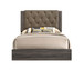 Avantika - Eastern King Bed - Fabric & Rustic Gray Oak
