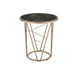 Cicatrix - End Table - Faux Black Marble Glass Top & Champagne