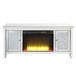 Noralie - 59" X 16" TV Stand With Fireplace - Mirrored & Faux Diamonds