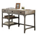 Gorden - Writing Desk - Weathered Oak & Antique Silver