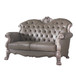 Dresden - Loveseat With 3 Pillows - Synthetic Leather & Vintage Bone White