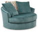Laylabrook - Oversized Swivel Accent Chair - Teal