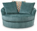Laylabrook - Oversized Swivel Accent Chair - Teal