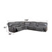Saul - Power Motion Sectional Sofa - Gray Leather-Aire