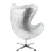 Brancaster - Accent Chair With Swivel - Vintage White Top Grain Leather & Aluminum