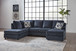 Albar Place - 3 Pc. - 2-Piece Sectional With Raf Sofa Chaise, Ottoman - Cobalt