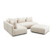 Hangover - 4-Piece Modular Chaise Sectional - Cream
