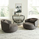 Haley - Upholstered Swivel Cuddler Chair - Charcoal