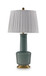 Webbington - Ceramic Table Lamp - Teal / Gold Finish