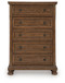 Zackaryn - Five Drawer Chest - Warm Brown