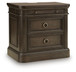 Wickenger - Two Drawer Night Stand - Dark Brown