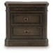 Wickenger - Two Drawer Night Stand - Dark Brown