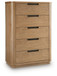 Pamaria - Five Drawer Chest - Light Brown