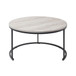 Forma - 4 Piece Occasional Set (1 Coffee, 1 Large End Table & 1 Stool, 1 Small End Table) - Black / White / Gray
