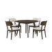 Rex - 48" Round Dining Table & 4 Open Back Chairs - Dark Brown