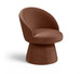 Selene - Velvet Performance Fabric Upholstered Swivel Dining Chair - Cognac
