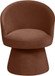 Selene - Velvet Performance Fabric Upholstered Swivel Dining Chair - Cognac
