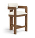 Sacha - Vegan Leather Upholstered Counter Stool With Brown Base