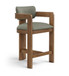 Sacha - Vegan Leather Upholstered Counter Stool With Brown Base