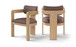 Sacha - Vegan Leather Upholstered Dining Chair With Natural Base (Set of 2)