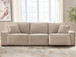 Carceri - 3-Piece Power Sectional Reclining Sofa With Armless Power Recliner - Cashmere