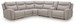 Gravier - 6-Piece Power Reclining Sectional With Storage Console - Gray