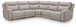 Gravier - 5-Piece Power Reclining Sectional - Gray