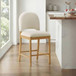 Carillon 40.75 in. H Beige Low Back Wood Bar Stool with Solid Wood Frame BSLP1668-BGE by Karat Home
