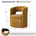 Webster Golden 25.5 in. W Modern Movable Dining Chair with Storage