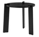 Ian 22 in. Black Round Wood End Table with Faux Brass Finish Tripod Base