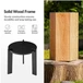 Ian 22 in. Black Round Wood End Table with Faux Brass Finish Tripod Base