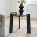 Ian 22 in. Black Round Wood End Table with Faux Brass Finish Tripod Base ETXX1623-BLK by Karat Home