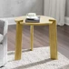 Ian 22 in. Gold Round Wood End Table with Faux Brass Finish Tripod Base
