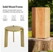 Ian 22 in. Gold Round Wood End Table with Faux Brass Finish Tripod Base