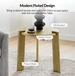 Ian 22 in. Gold Round Wood End Table with Faux Brass Finish Tripod Base