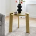 Ian 22 in. Gold Round Wood End Table with Faux Brass Finish Tripod Base  ETXX1623-GOD by Karat Home
