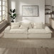 Jesse - Oversized Sofa With 6 Pillows - Beige Linen