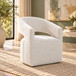 Libni - Arm Chair With Casters - Cream Linen