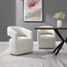 Libni - Arm Chair With Casters - Cream Linen