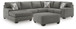 Clarington - 2 Pc. - 3-Piece Sectional And Oversized Ottoman - Greystone
