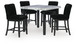 Mervannie - 5 Pc. - Counter Height Dining Table And 4 Barstools - Gray / Black