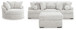 Cuddle Plush - 3 Pc. - 3-Piece Sectional, Chair And Ottoman - Arctic