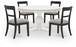 Greddinton - Round Dining Table Set - Black Chairs