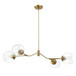 Jewel - 4 Lights Chandelier Ceiling Hanging Light Fixture - Clear / Gold