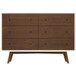 Dresser 6 Drawer - Dark Brown / White