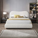 Norme - Queen Size Upholstered Low Profile Platform Bed - Cream