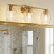 Luster - 3 Lights Vanity With Clear For Bathrooms Above Mirror Wall Lamp Satin - Clear / Gold